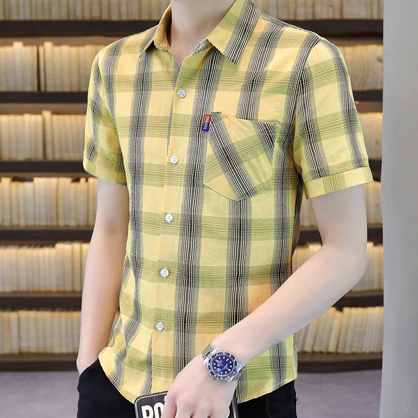 Карирана риза с джоб и копчета