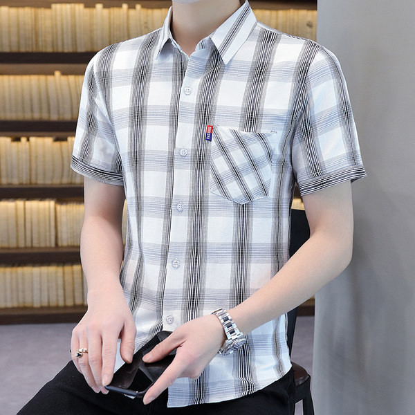 Карирана риза с джоб и копчета