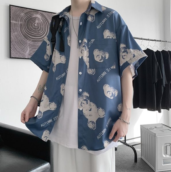 Широка лятна риза с апликация мече