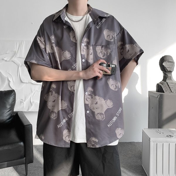 Широка лятна риза с апликация мече