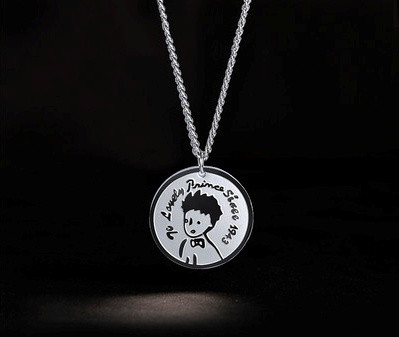 Стоманена модерна мъжка верижка с кръгла висулка