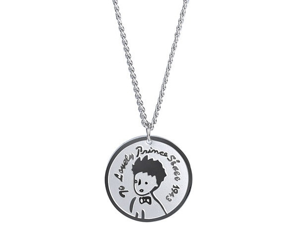 Стоманена модерна мъжка верижка с кръгла висулка