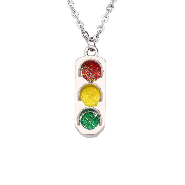 Актуална мъжка стоманена верижка с висулка светофар