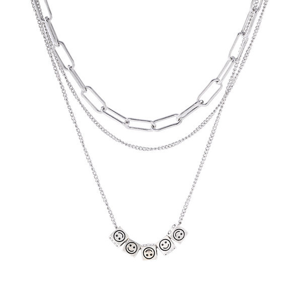 Модерна мъжка двулслойна стоманена верижка с висулка