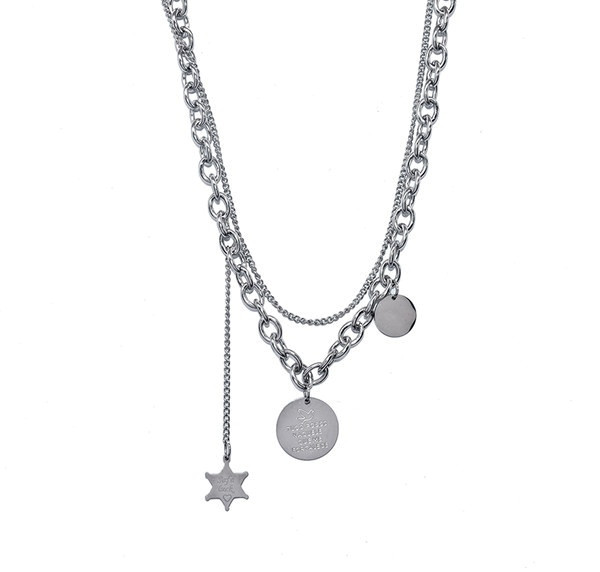 Aktualan muški čelični lančić s privjescima