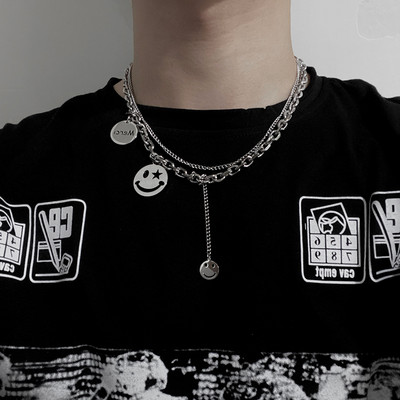 Stylish men`s chain with three pendants