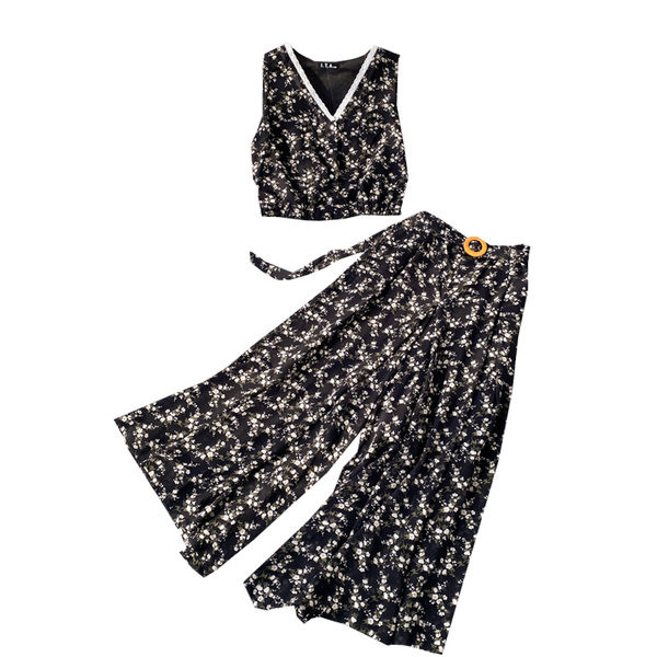 Ženski komplet s cvjetnim uzorkom i dugim hlačama