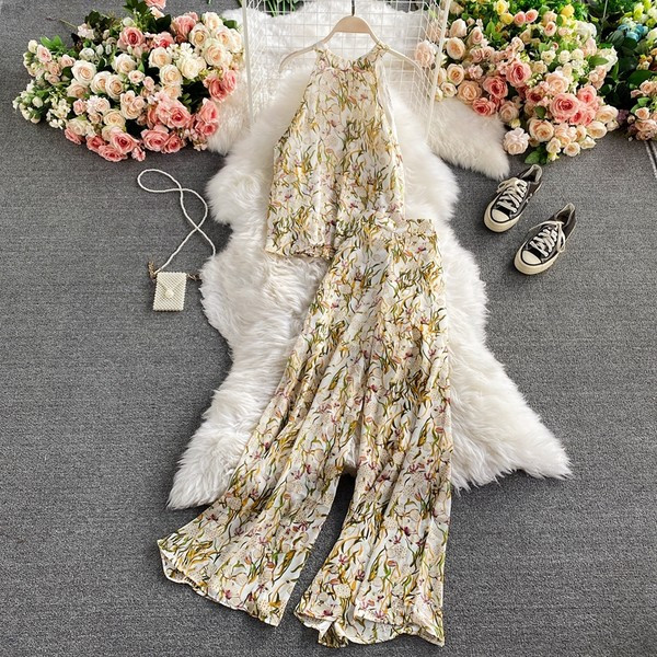 Ženski moderan set sa cvjetnim uzorkom iz dva dijela