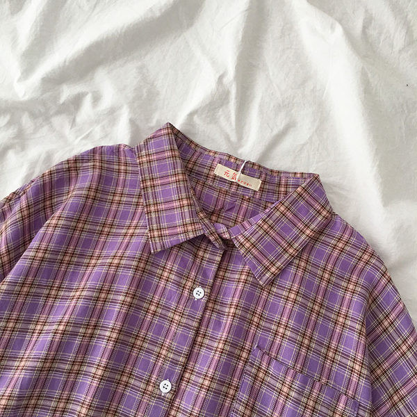 Karirani ženski komplet s gumbima