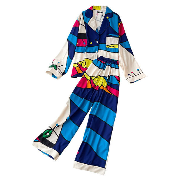 Ženski dnevni set iz dva dijela sa šarenim uzorkom