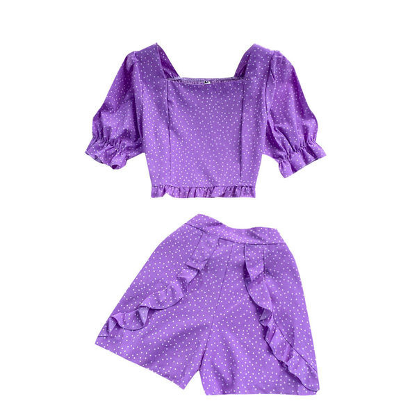 Stilīgs sieviešu vasaras komplekts no divām daļām punktos