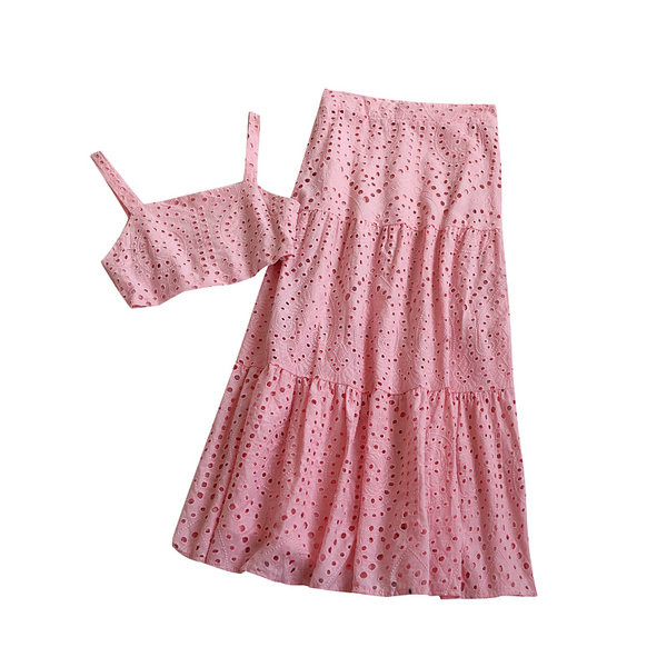 Ženski komplet iz dva dijela - duga suknja i majica bez rukava