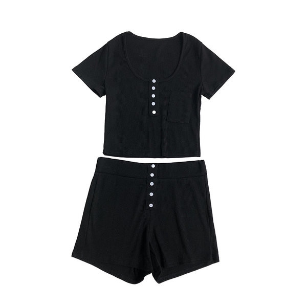 Ženski casual set s gumbima i džepom