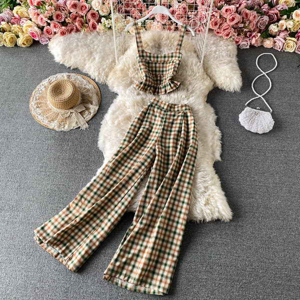 Ženski karirani set iz dva dijela