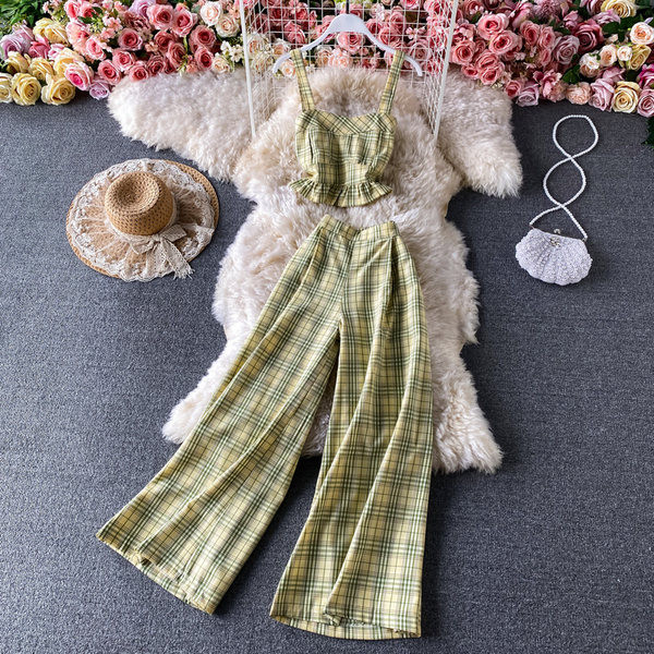 Ženski karirani set iz dva dijela