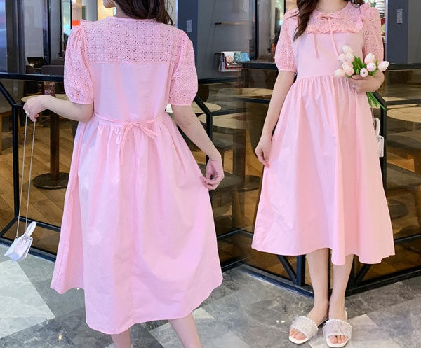 Elegantni model ženske duge haljine za trudnice