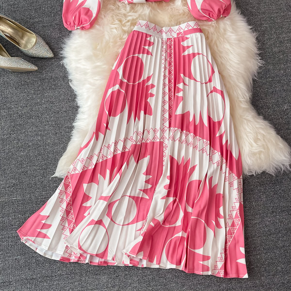 Ženski elegantni dvodijelni komplet s plisiranom suknjom