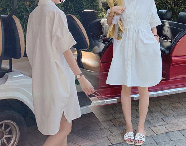 Moderna ženska haljina za trudnice sa kratkim rukavima