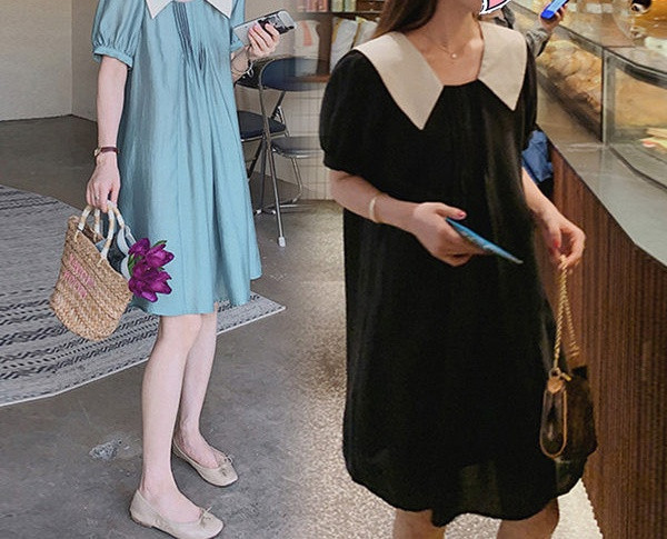 Moderna ženska haljina s četvrtastim izrezom za trudnice