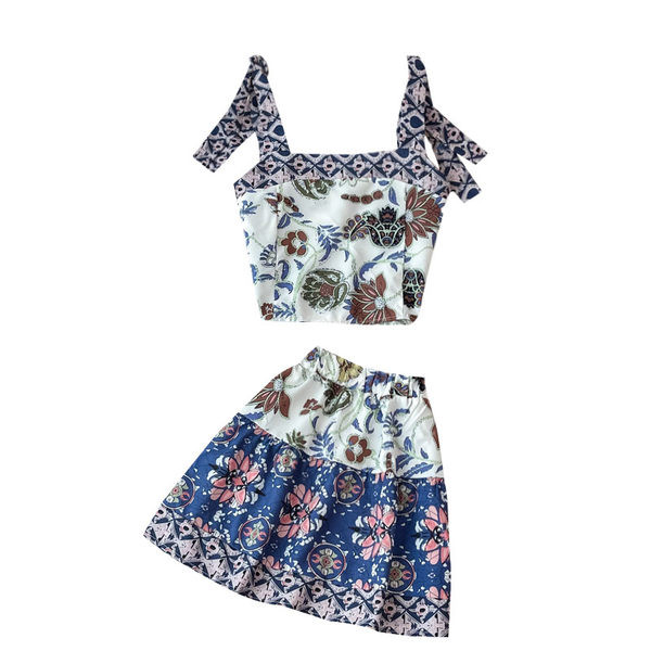 Ženski moderan komplet s cvjetnim uzorkom i naramenicama