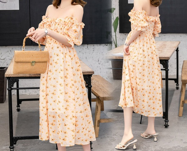 Elegantna ženska haljina s cvjetnim uzorkom za trudnice