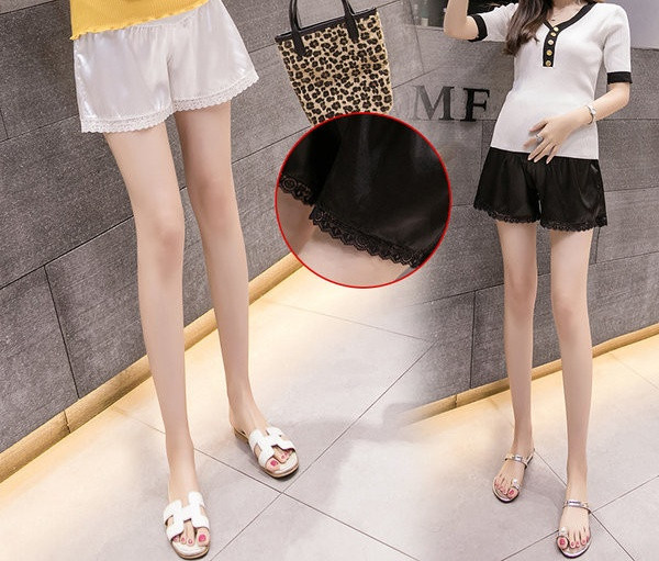 Elegantne ženske kratke hlače s čipkom za trudnice