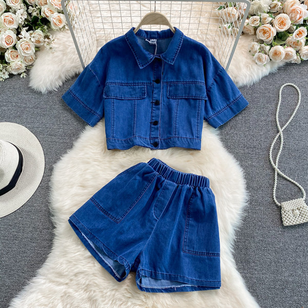 Novi model ženskog jeans kompleta plave boje