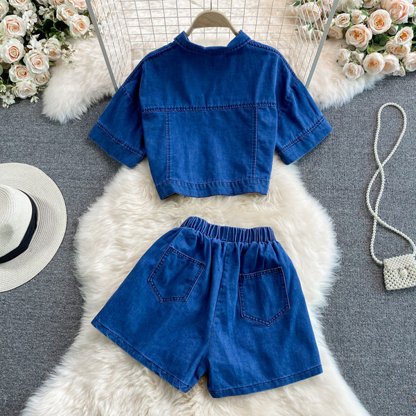 Novi model ženskog jeans kompleta plave boje