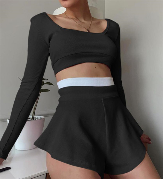 Moderan komplet iz dva dijela - kratke bluze i širokih hlača