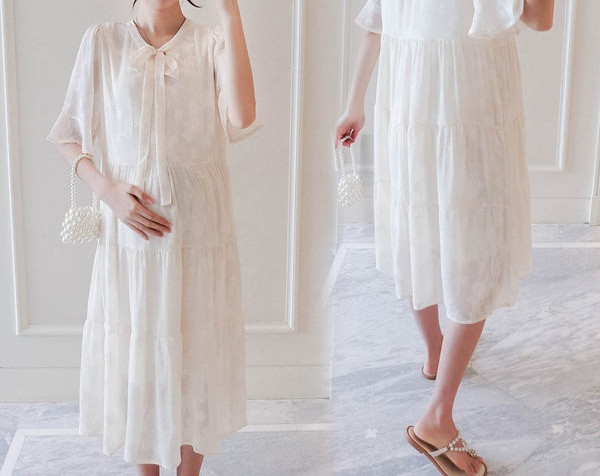 Moderan ženski model haljine kroja 3/4 rukava za trudnice