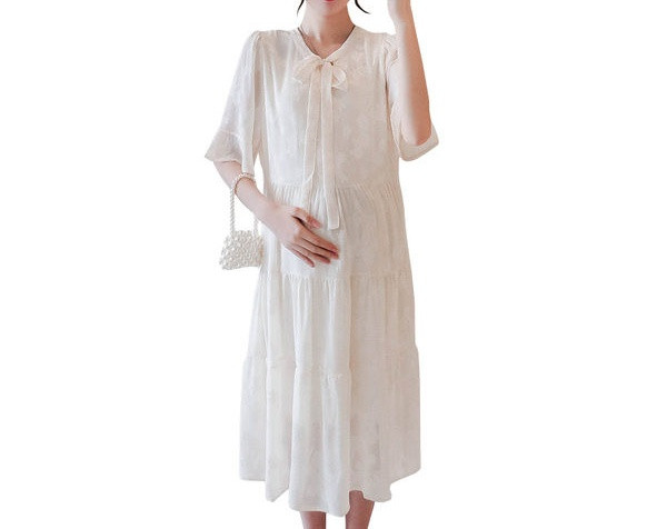 Moderan ženski model haljine kroja 3/4 rukava za trudnice