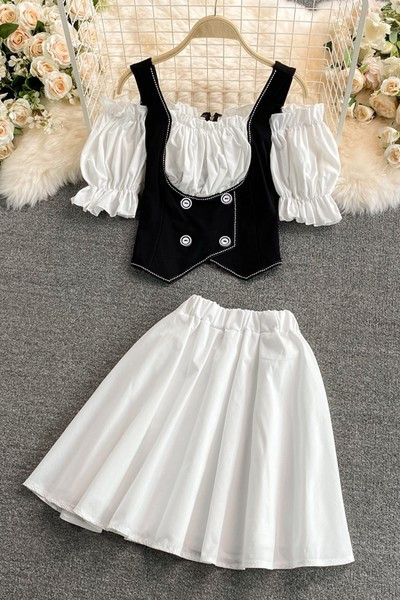 Elegantan ženski komplet u bijeloj boji iz dva dijela