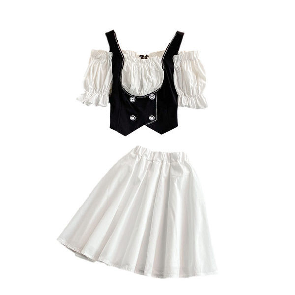 Elegantan ženski komplet u bijeloj boji iz dva dijela