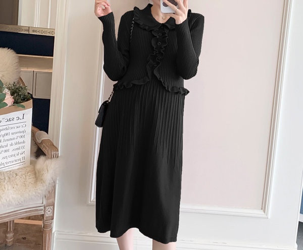 Elegantna ženska haljina s dugim rukavima za trudnice