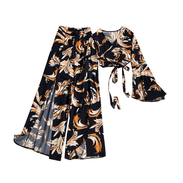 Ženski set u boji iz dva dijela - bluza i hlače