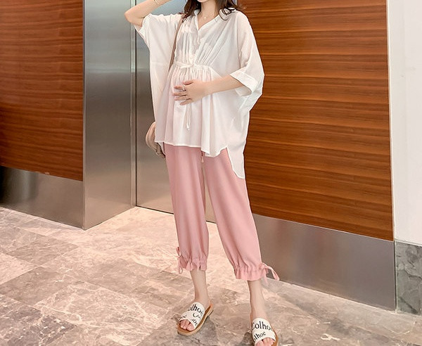 Moderni komplet za trudnice od hlača i bluze