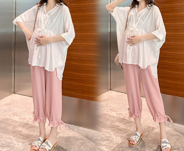 Moderni komplet za trudnice od hlača i bluze