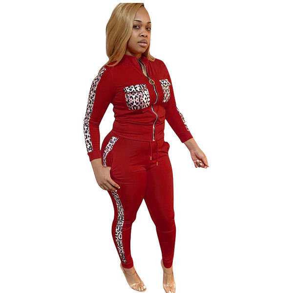 Novi model ženskog kompleta iz dva dijela u četiri boje sa animal printom - velika veličina