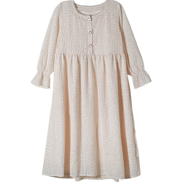 Elegantna ženska haljina s ovalnim izrezom i dugim rukavima za trudnice