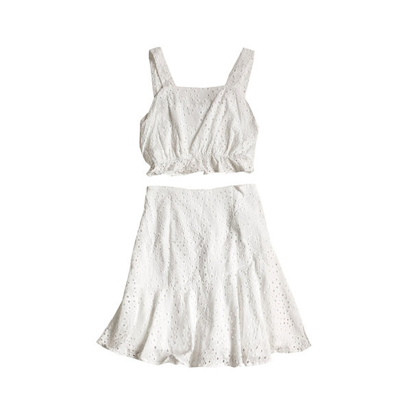 Moderan ženski komplet suknja i majica bez rukava