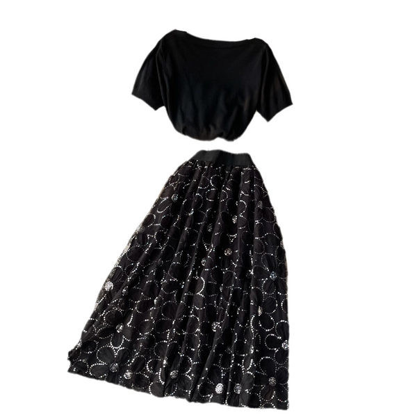 Elegantni ženski komplet s elastičnim strukom