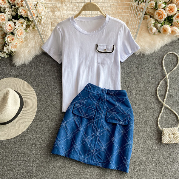 Ženski casual komplet s visokim strukom