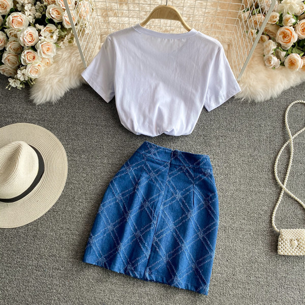 Ženski casual komplet s visokim strukom