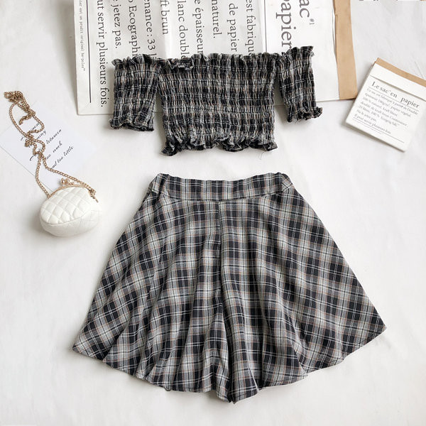 Karirani ženski dnevni set u četiri boje