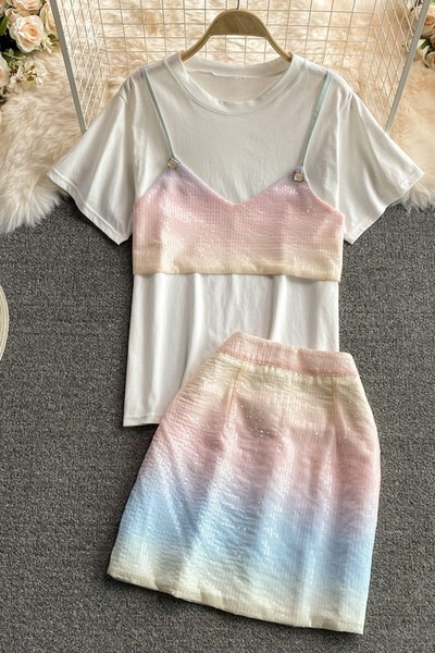 Ženski komplet u preljevnim bojama - dvodijelni