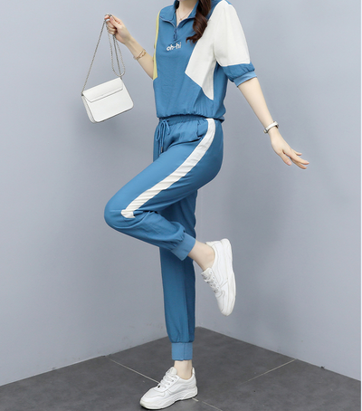 Γυναικείο casual σετ με κορδόνια  και φερμουάρ