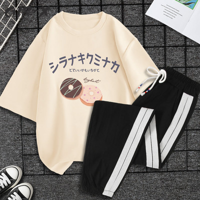 Casual ženski komplet majica kratkih rukava i hlača - razne aplikacije