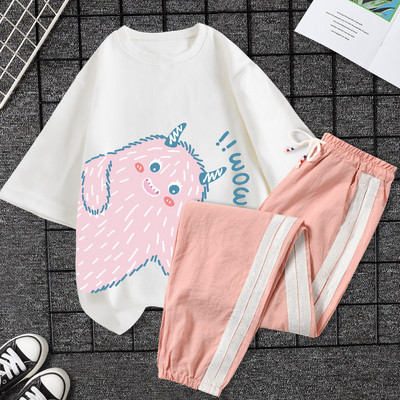 Casual ženski komplet majica kratkih rukava i hlača - razne aplikacije