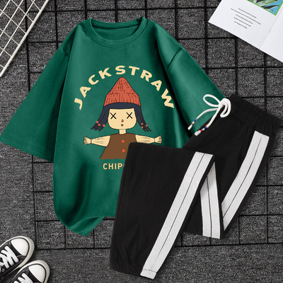 Casual ženski komplet majica kratkih rukava i hlača - razne aplikacije