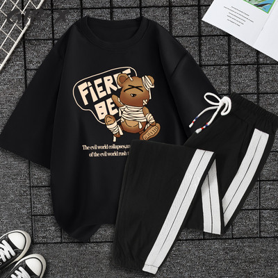 Casual ženski komplet majica kratkih rukava i hlača - razne aplikacije